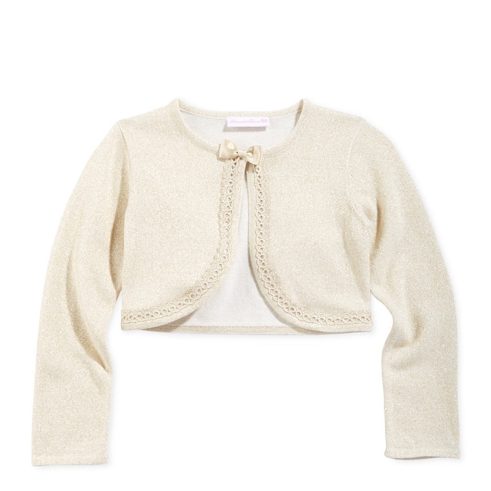 NWOT Girls Cropped Metallic Cardigan